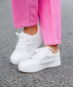 It's Time White Perforated Sneakers